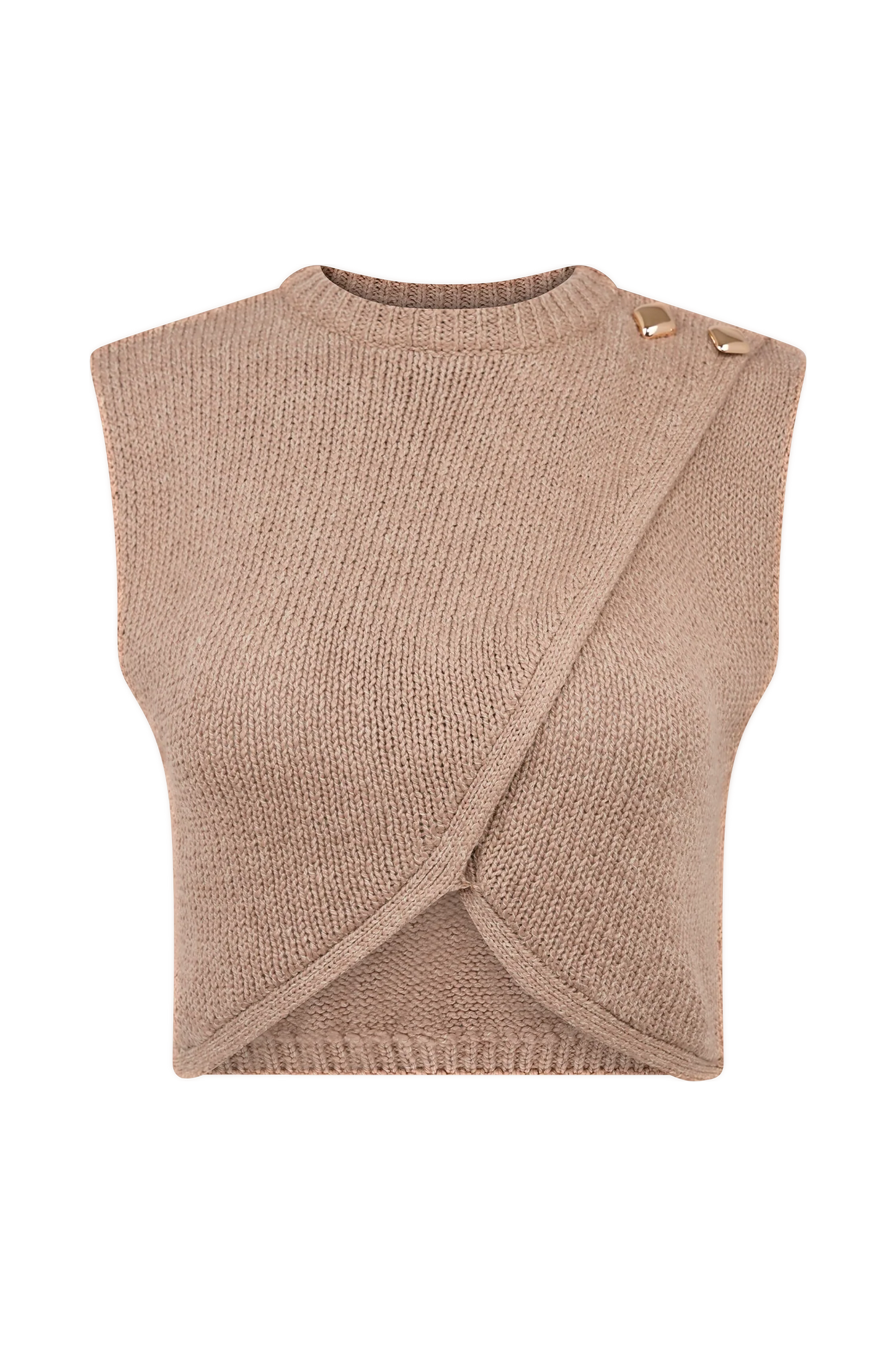 Sloane Overlay Knit Top - Latte