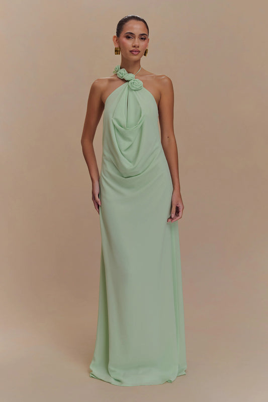 Rosalia Cowl Neck Maxi Dress - Sage